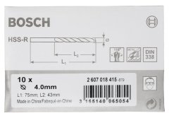 Bosch HSS-R 4*75 mm 10'lu Paket