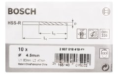 Bosch HSS-R 4,5*80 mm 10'lu Paket