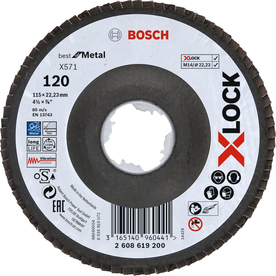 Bosch X-LOCK BFM 115 mm 120 K Flap Disk