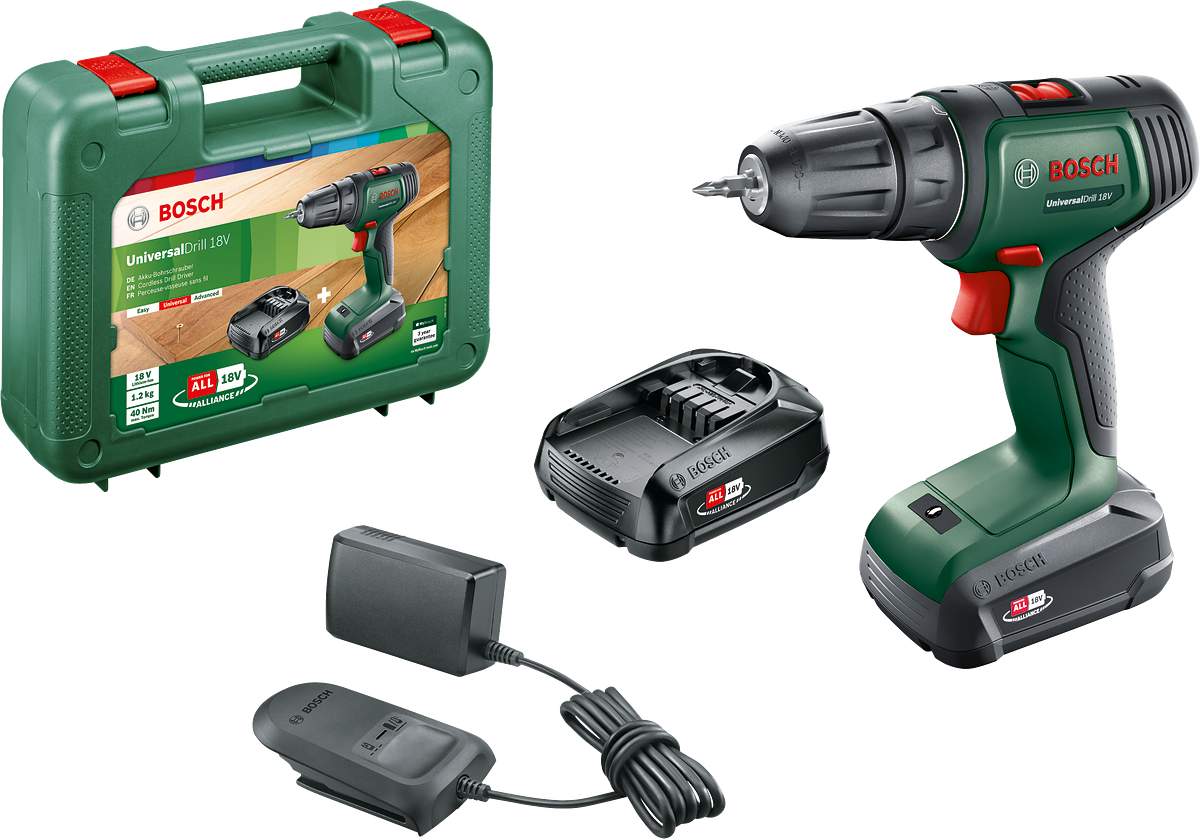 Bosch UniversalDrill 18(1,5Ah,Çift Akü)