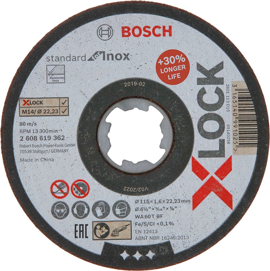 Bosch X-LOCK SD Inox KesmeTaşı 115x1.6 mm Düz