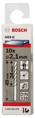 Bosch HSS-G Metal Matkap Ucu 2,1*49 mm 10'lu