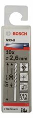 Bosch HSS-G Metal Matkap Ucu 2,6*57 mm 10'lu
