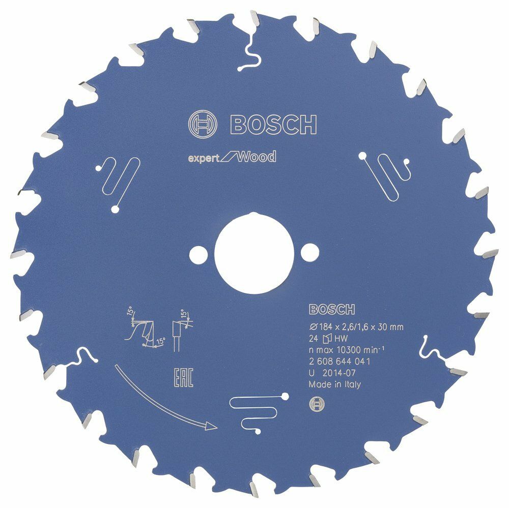 Bosch EXW Daire Test. Bıç. 184*30 mm 24 D E