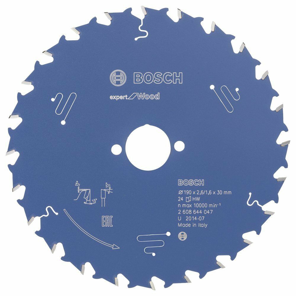 Bosch EXW Daire Test. Bıç. 190*30 mm 24 D E