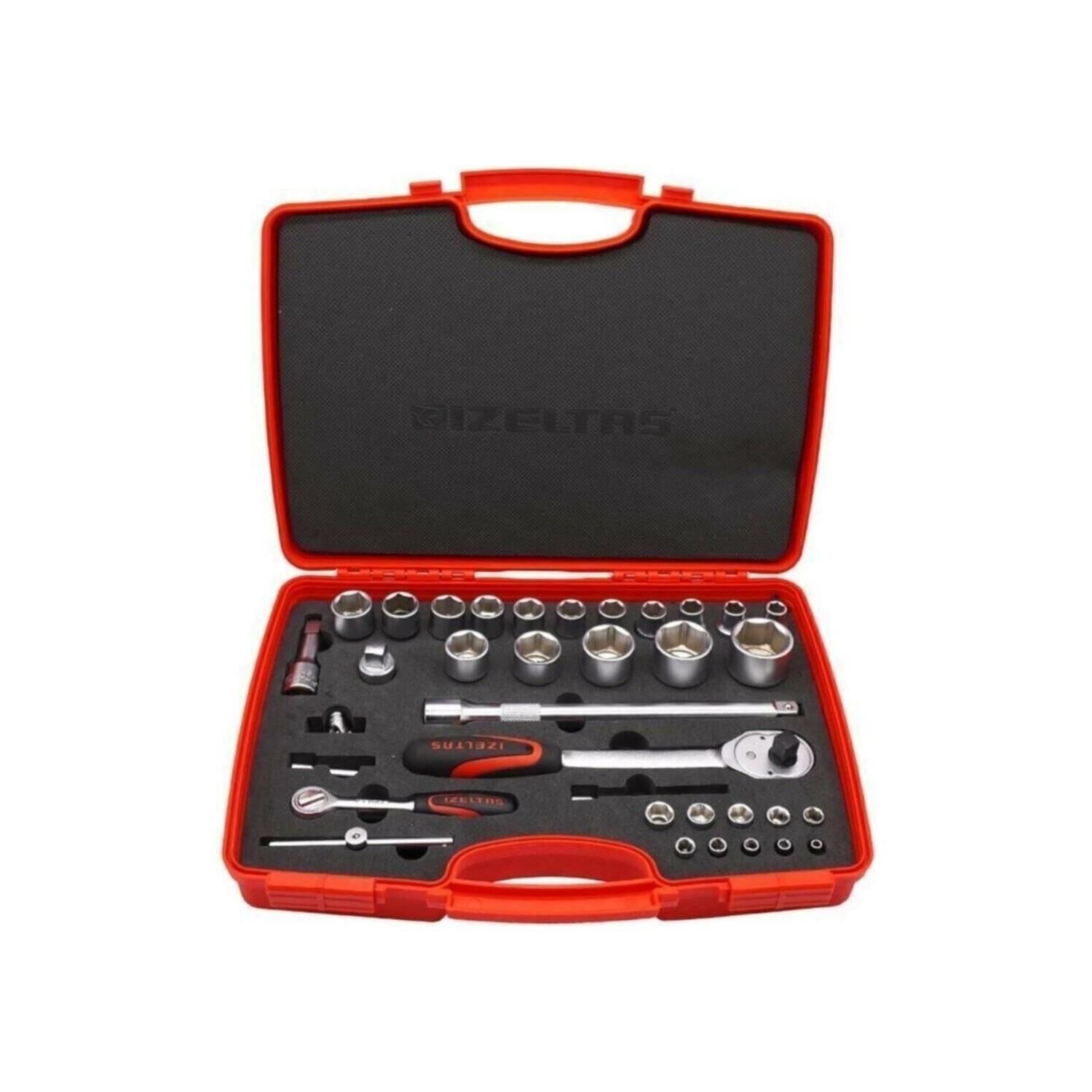 İzeltaş 1/4'' - 1/2'' ALTI KÖŞE LOKMA ANAHTAR TAKIMI 35 PARÇA