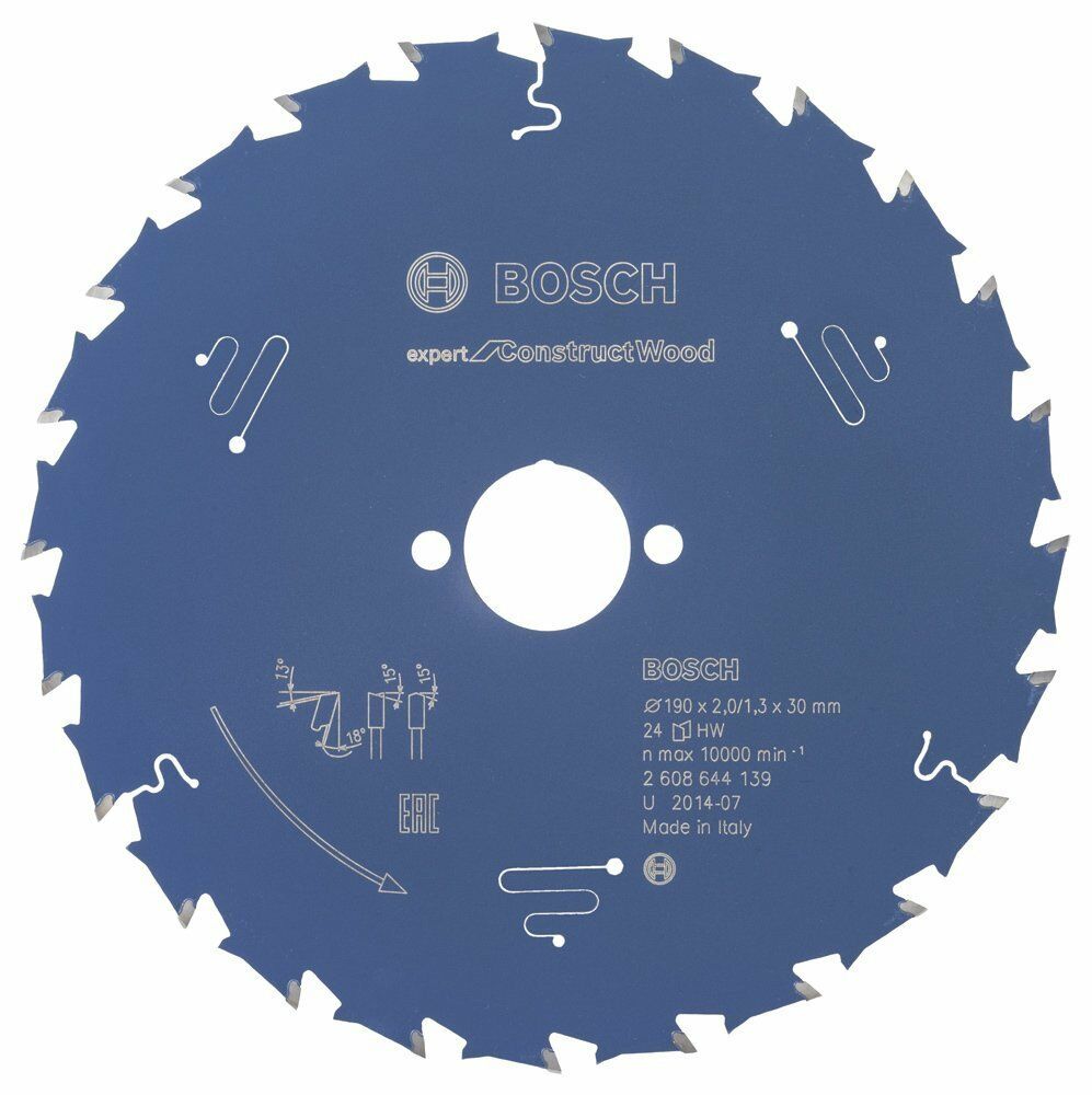 190*30 mm 24 Diş Boschi İnşaat Ahşabı için Daire Testere Bıçağı Expert
