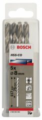 Bosch HSS-Co Metal Matkap Ucu 8*117 mm 5'li