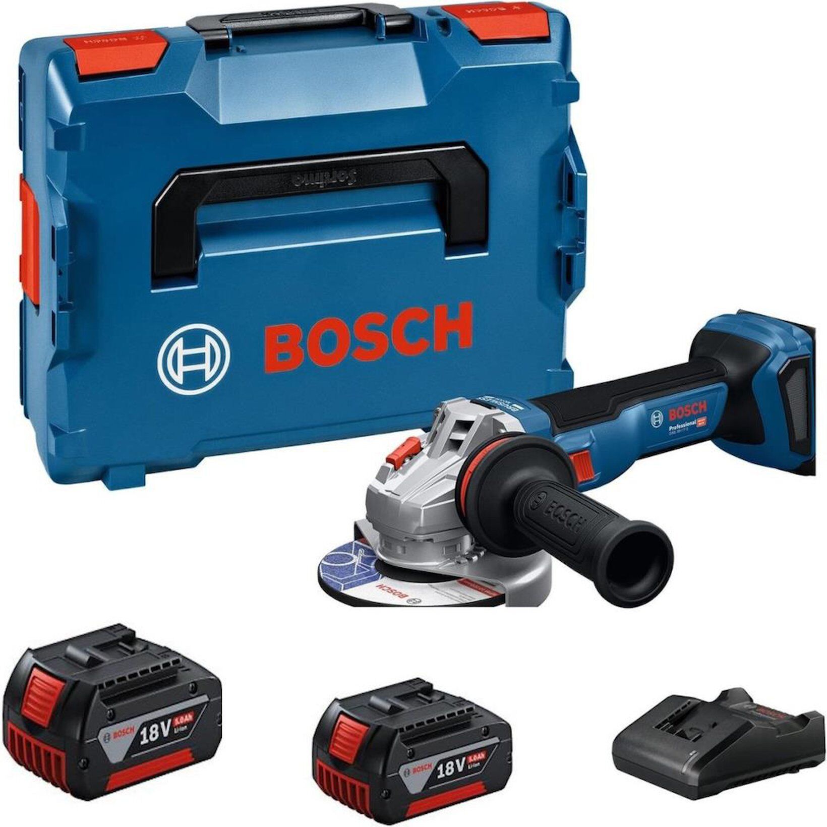 Bosch GWS 18V-11 S Çift Akülü 5 Ah Taşlama Makinesi