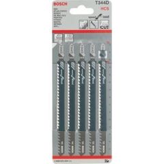 Bosch - Hızlı Kesim Serisi Ahşap İçin T 344 D Dekupaj Testeresi Bıçağı - 5'Li Paket