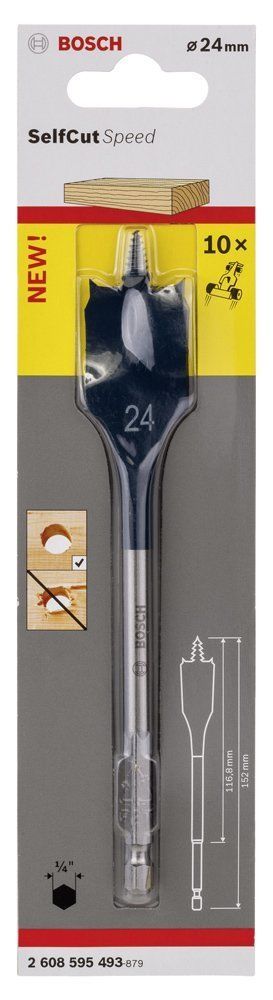 Bosch - Self Cut Speed Serisi Ahşap için Yaprak Matkap Ucu 24*152 mm