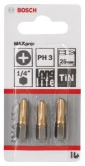 Bosch MaxGrip Vidalama Ucu PH3*25 mm 3'lü