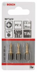 Bosch MaxGrip Vidalama Ucu PZ 1*25 mm 3'lü
