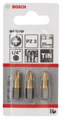 Bosch MaxGrip Vidalama Ucu PZ 3*25 mm 3'lü