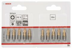 Bosch MaxGrip Vidalama Ucu PZ 2*25 mm 10'lu
