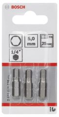Bosch ExtraHard Vidalama Ucu HEX5*25 mm 3'lü