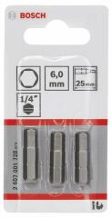 Bosch ExtraHard Vidalama Ucu HEX6*25 mm 3'lü