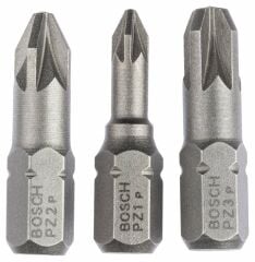 Bosch ExtraHard Vidalama Ucu PZ1/2/3*25mm 3'lü