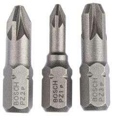 Bosch ExtraHard Vidalama Ucu PZ1/2/3*25mm 3'lü