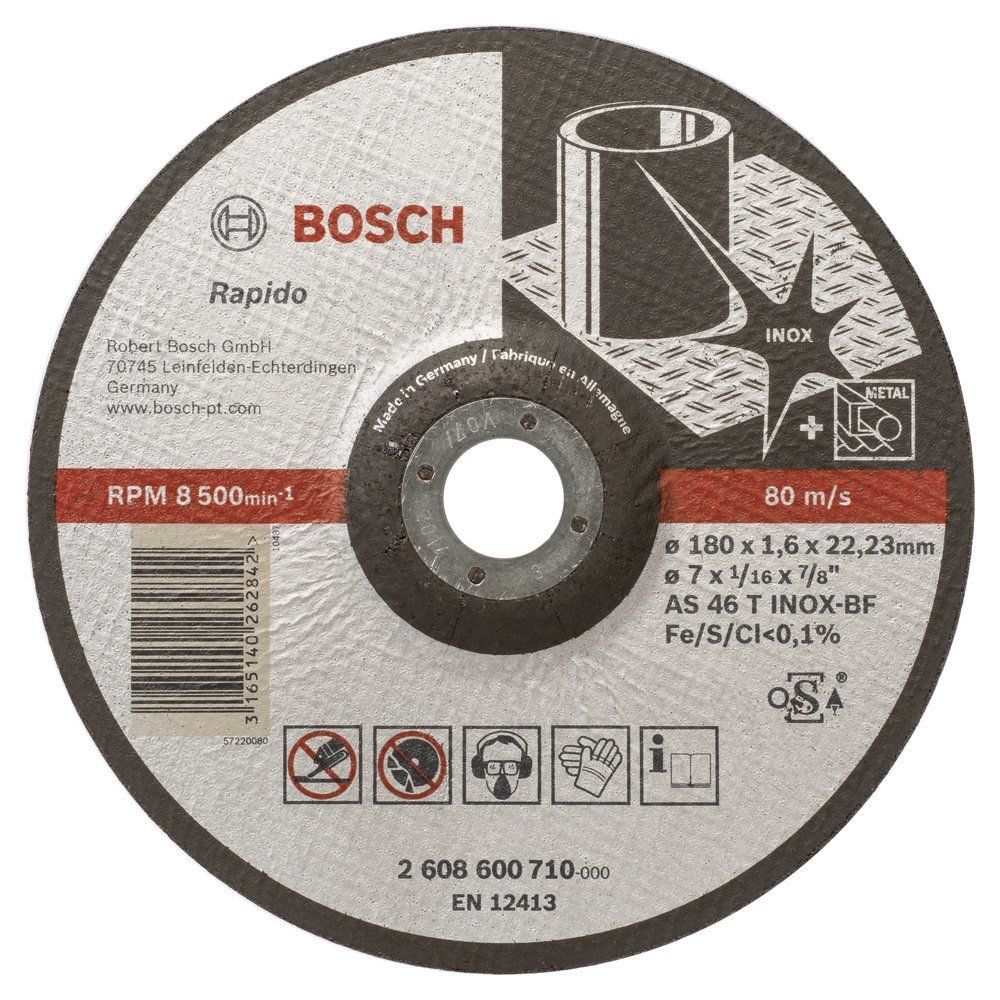 Bosch EXInox Kesme Taşı 180*1,6 mm Bombeli