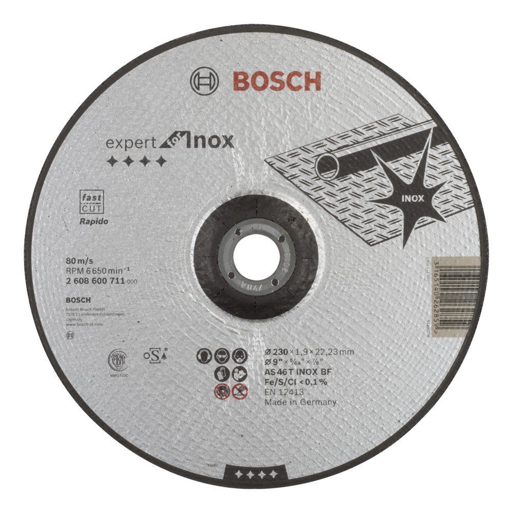 Bosch EXInox Kesme Taşı 230*1,9 mm Bombeli