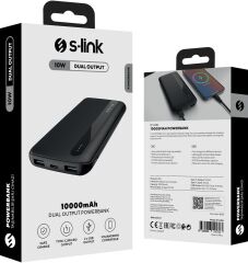 S-Link IP-G11N 10000MAH Micro+Usb+ Type-C Giriş+Çıkış Siyah Taşınabilir Pil Şarj Cihazı Powerbank
