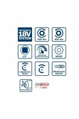 GDS 18V-450 PC Akülü Darbeli Somun Sıkma BOSCH 06019K4102