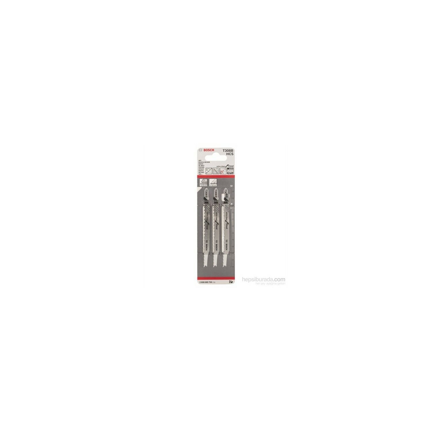 BOSCH T 308 B 3'Lü Paket Ekstra Temiz Kesimi Ahşap İçin Dekupaj Testeresi Bıçağı