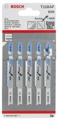 Bosch - Kırılmaya Karşı Dayanıklı Seri Metal İçin T 118 AF Dekupaj Testeresi Bıçağı - 5'Li Paket