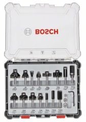 Bosch 15 Parça Profesyonel Karışık Freze Bıçağı (Ucu) Seti 8 mm Şaftlı